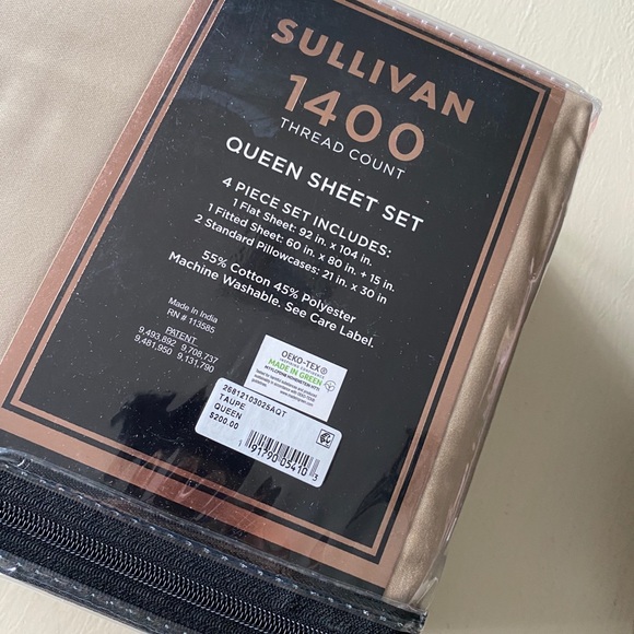 Sullivan 1400 thread count Queen sheet set NEW - Picture 2 of 4